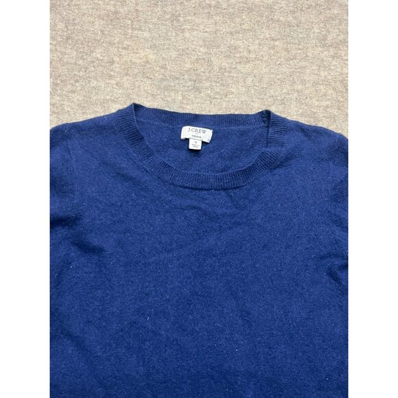 J.Crew Blue Teddie Crewneck Wool Blend Long Sleeve Sweater Women's Size 2 - Picture 2 of 7
